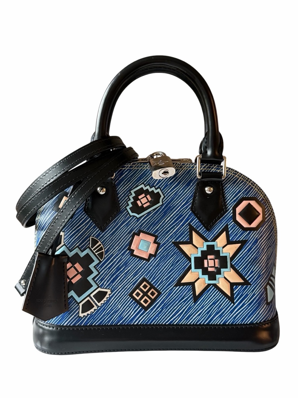Louis Vuitton Epi Azteque Alma BB Denim Light Crossbody Bag